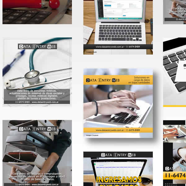 flyers o banners para redes sociales de Data entry web, formato cuadrado