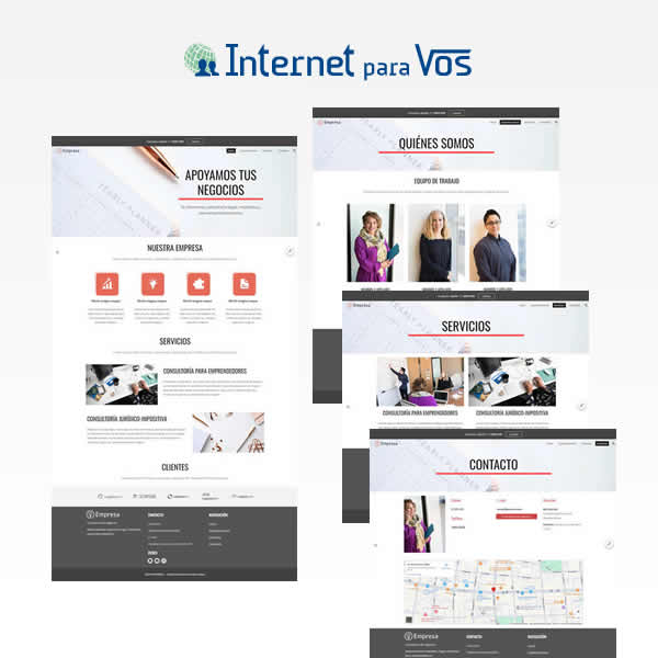 vista en miniatura de las secciones de un sitio del plan diseño sitio web autoadministrable 1